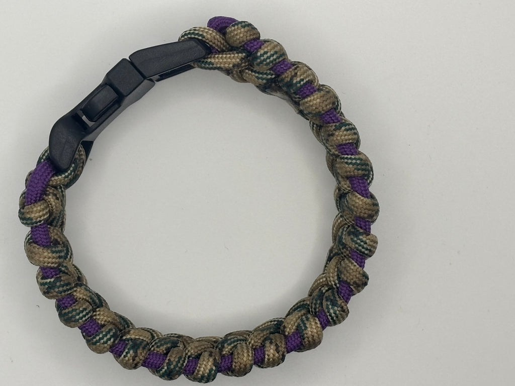 Handmade JCL Bar Paracord Bracelet – Purple & Tan image 3