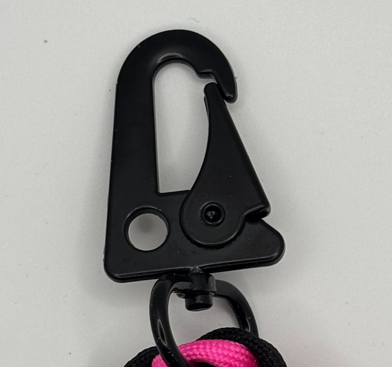 Handmade Pink Ribbon Shaped Paracord Keychain image 4