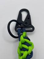 Handmade DNA Twist Paracord Keychain (Nvy/NeonGren) image 3