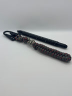 Rattle Snake Knot Paracord Keychain with Warrior Bead – Red image 2