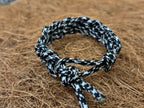 Handmade Light Double Braided Paracord Bracelet (Blk/Wht) image 4