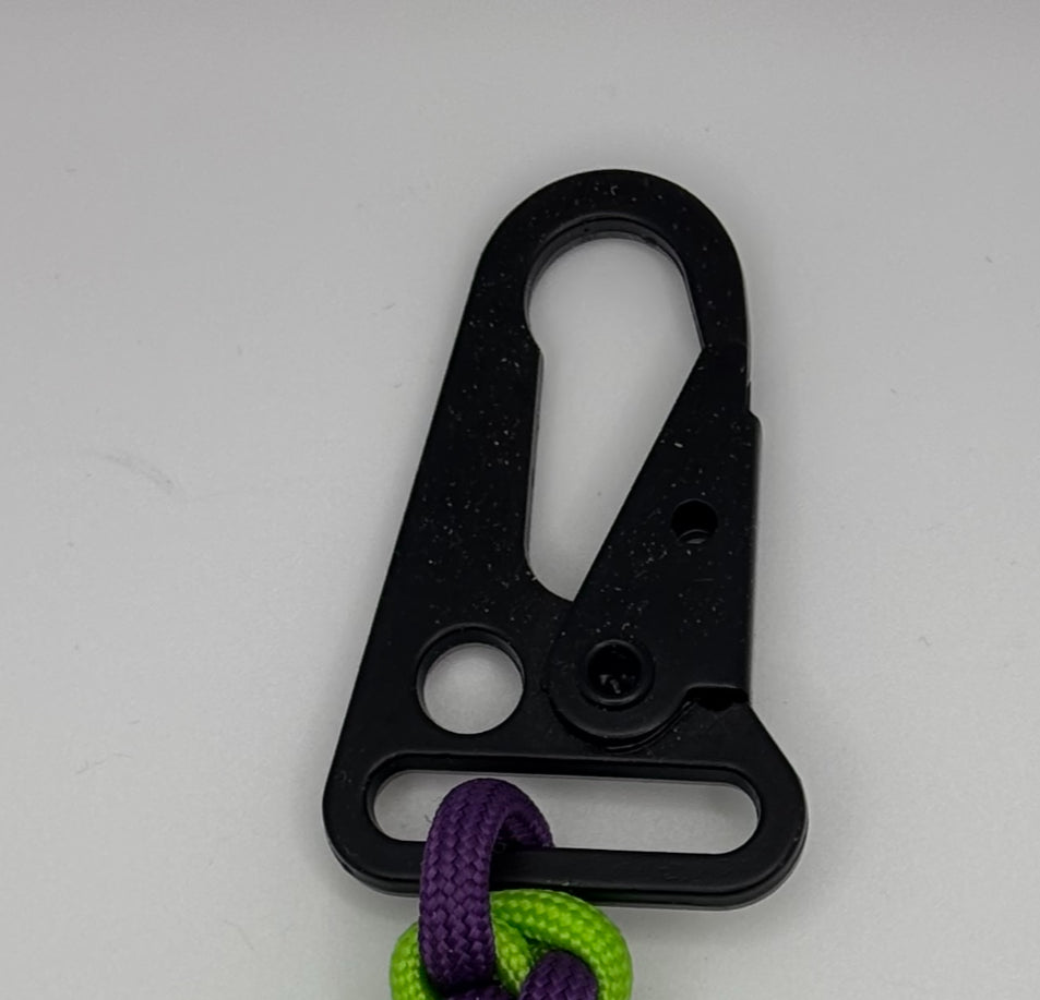 Handmade Square Knot Paracord Keychain (Prpl/NeonGrn) image 4
