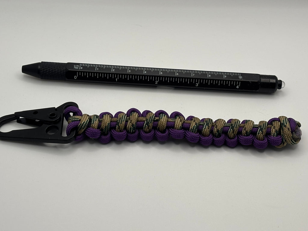 Handmade Bootlace Braid Paracord Keychain (Prpl/Tan) image 1