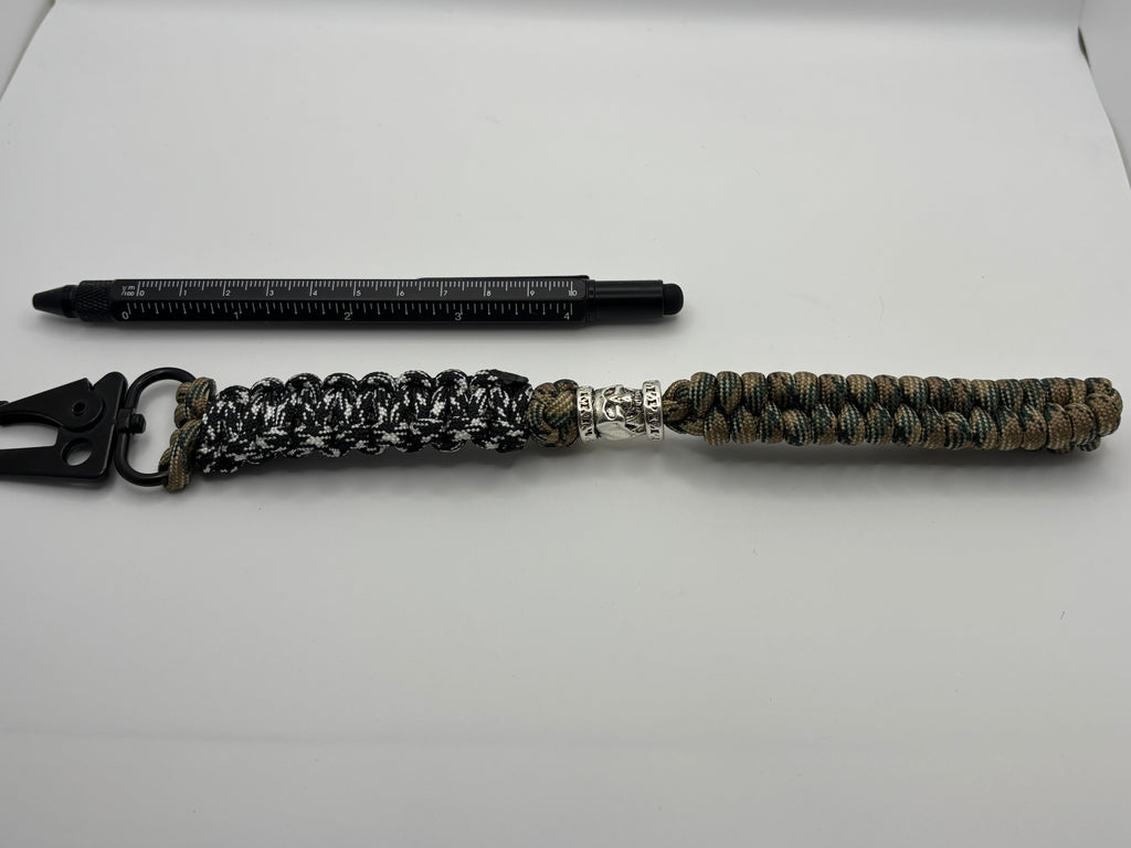 Handmade Rattlesnake Knot Paracord Keychain (Tan) image 3