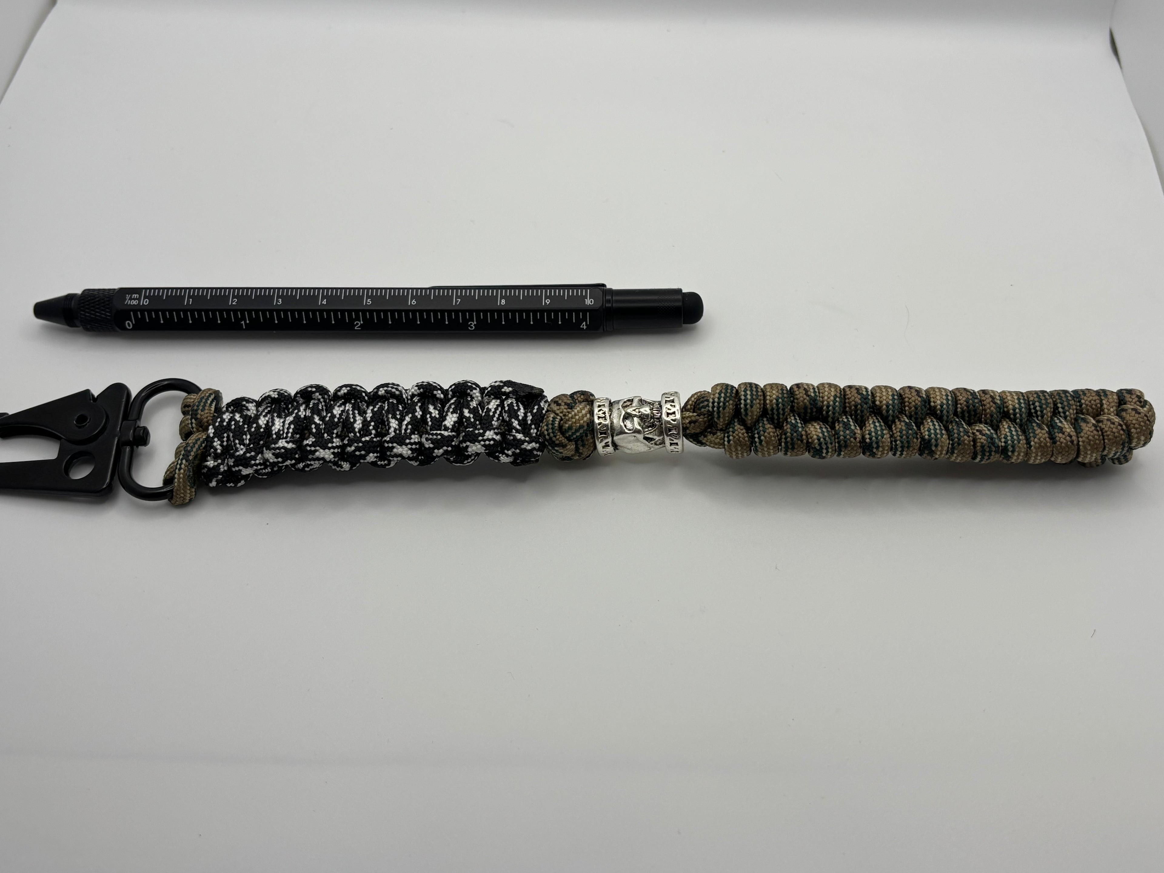 Handmade Rattlesnake Knot Paracord Keychain (Tan) image 3