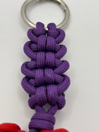 Handmade Cobra Weave Red Heart Paracord Keychain image 1