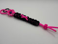 Handmade Pink Ribbon Flower Paracord Keychain image 0