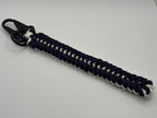 Handmade Sanctified Weave Paracord Keychain (Blk/Ppl/Wht) image 1