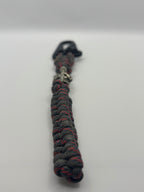 Rattle Snake Knot Paracord Keychain with Warrior Bead – Red image 3