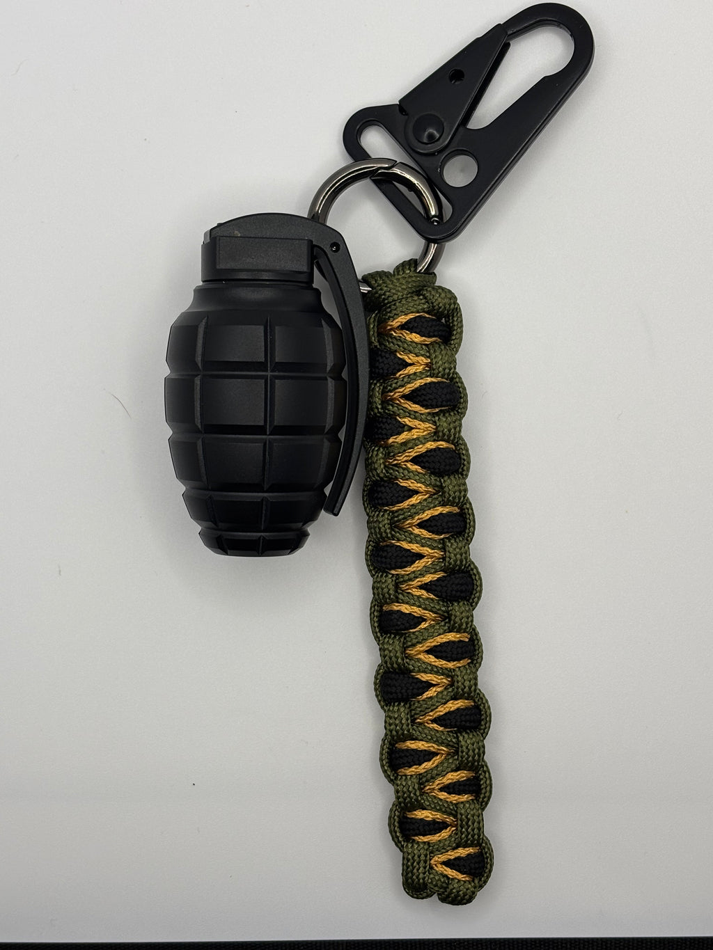 Stitched Snake Eye Keychain with Grenade-Style Pill Container image 3