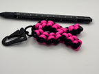 Handmade Pink Ribbon Shaped Paracord Keychain image 3