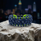 Traitor Knot Paracord Bracelet – Blue & Yellow with Metal Clasp image 0