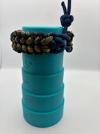 Handmade Grin of a Wolf Paracord Bracelet (Tan/Blue) image 5