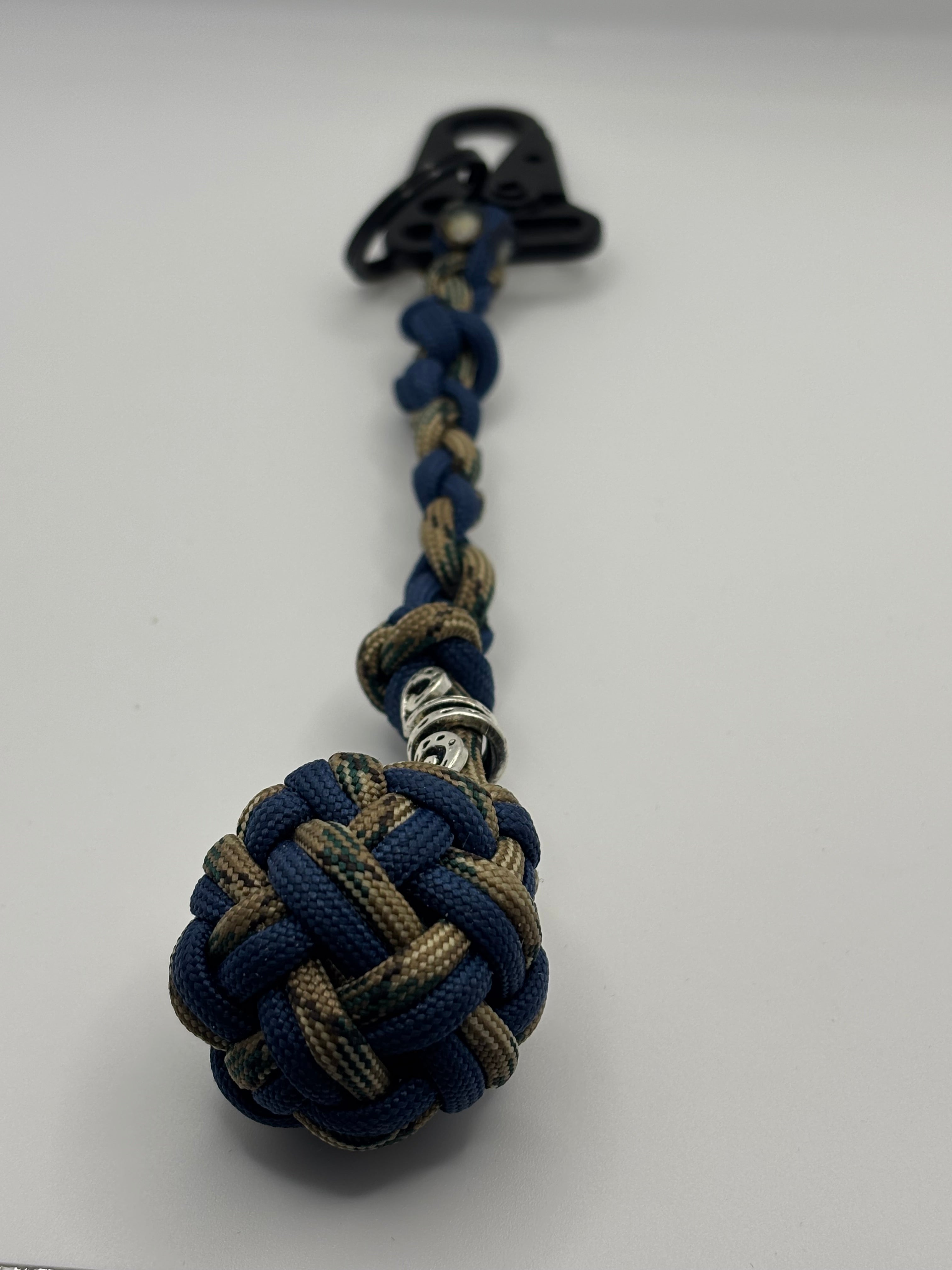 Handmade Double Glow Knot Paracord Bracelet (Tan/Navy) image 3