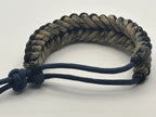 Handmade Grin of a Wolf Paracord Bracelet (Tan/Blue) image 2