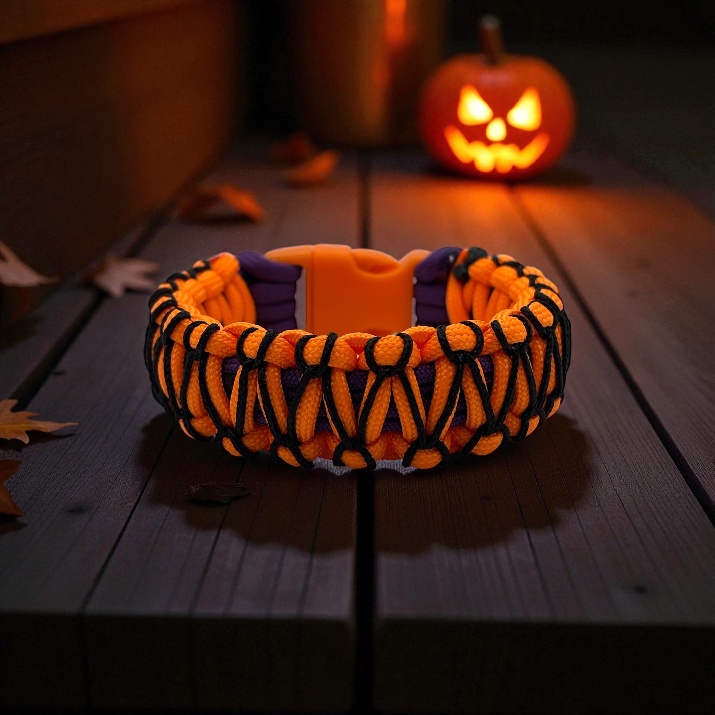 Handmade Glow-in-the-Dark Stitched Cobra Knot Paracord Bracelet