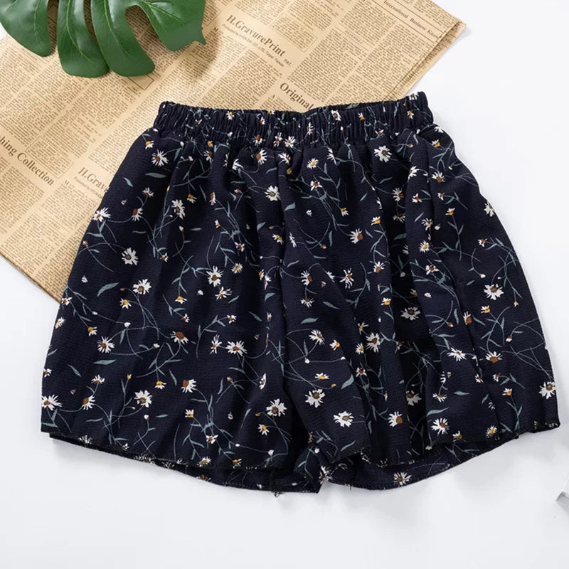 Coastal Earth Chiffon Boho Floral Women's Shorts