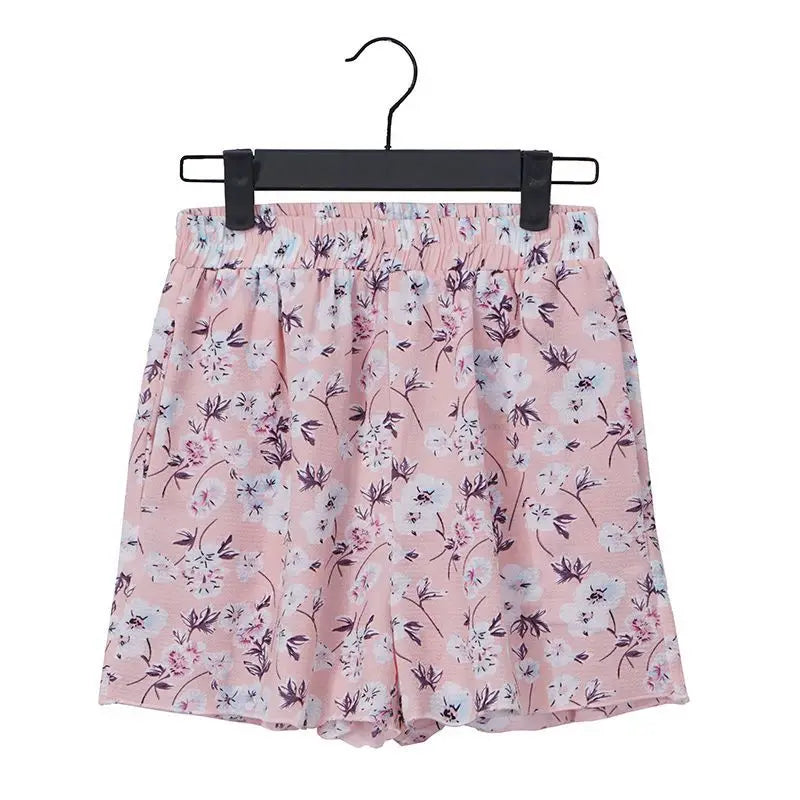 Coastal Earth Chiffon Boho Floral Women's Shorts