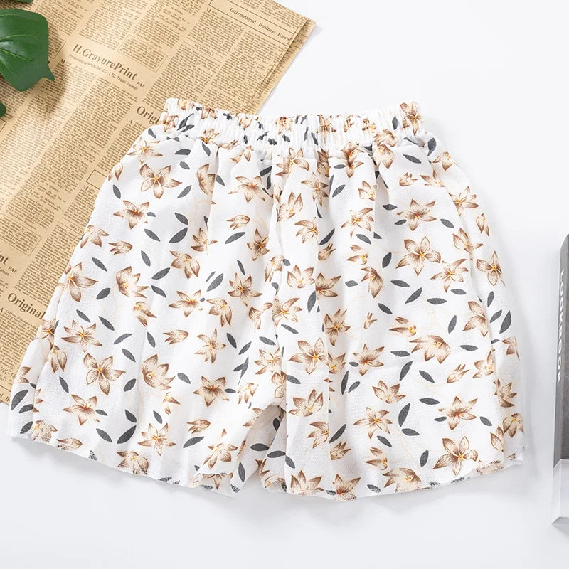 Coastal Earth Chiffon Boho Floral Women's Shorts