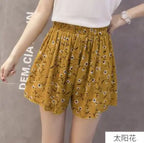 Coastal Earth Chiffon Boho Floral Women's Shorts