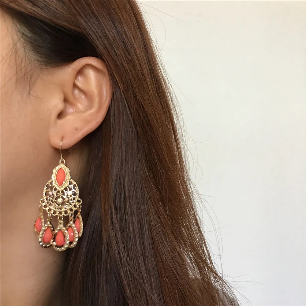 Golden Tide Boho Drop Earrings