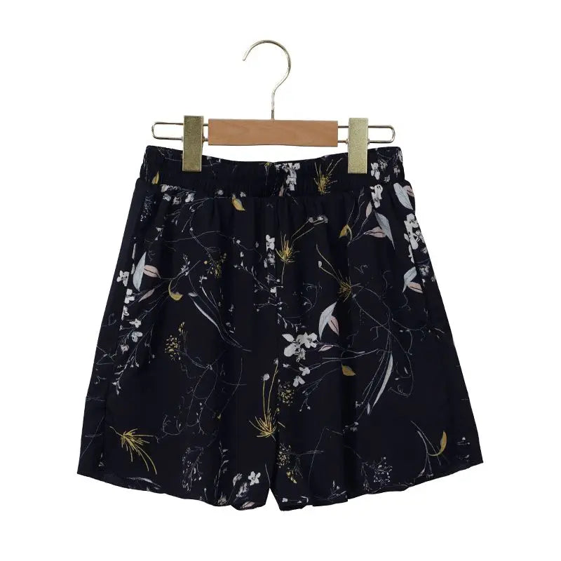 Coastal Earth Chiffon Boho Floral Women's Shorts