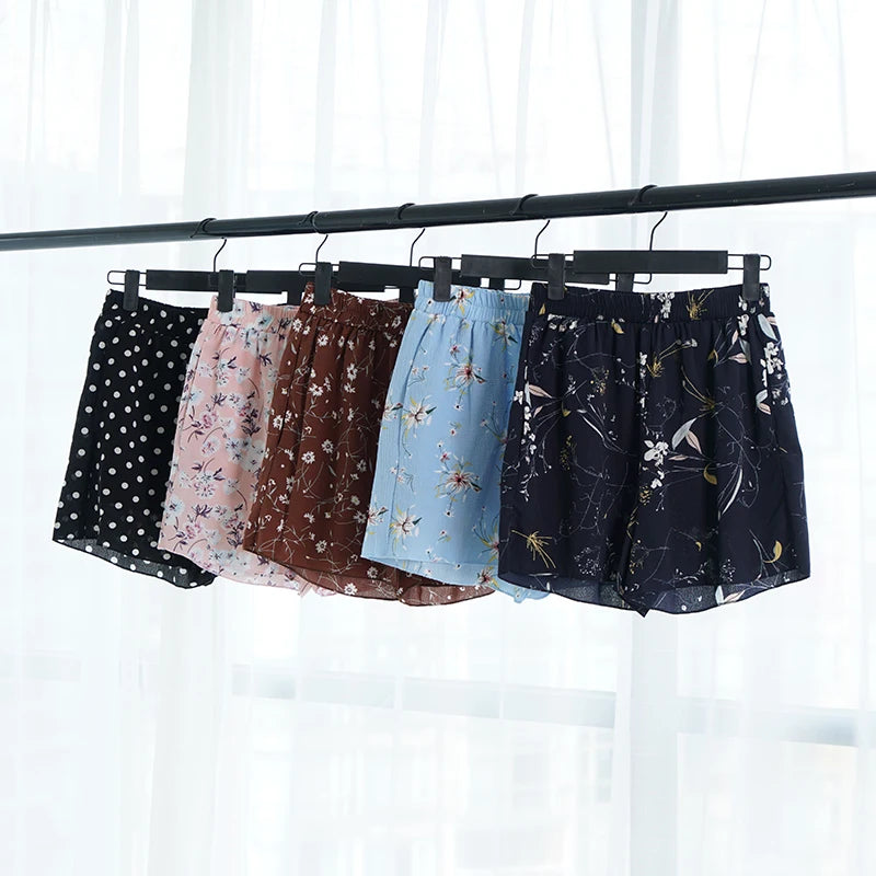 Coastal Earth Chiffon Boho Floral Women's Shorts