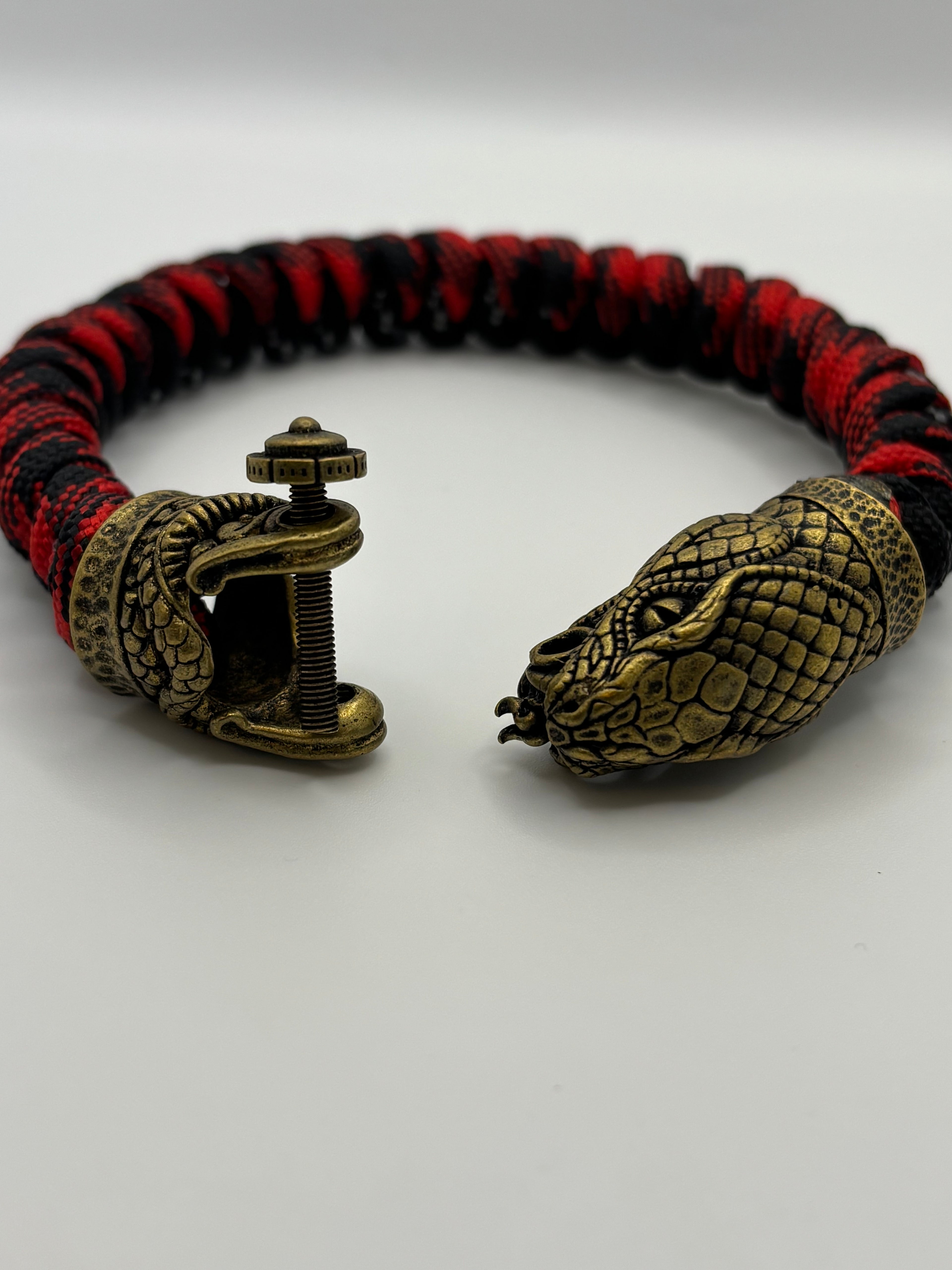 Snake Knot Bracelet with Gold Metal Snake Clasp