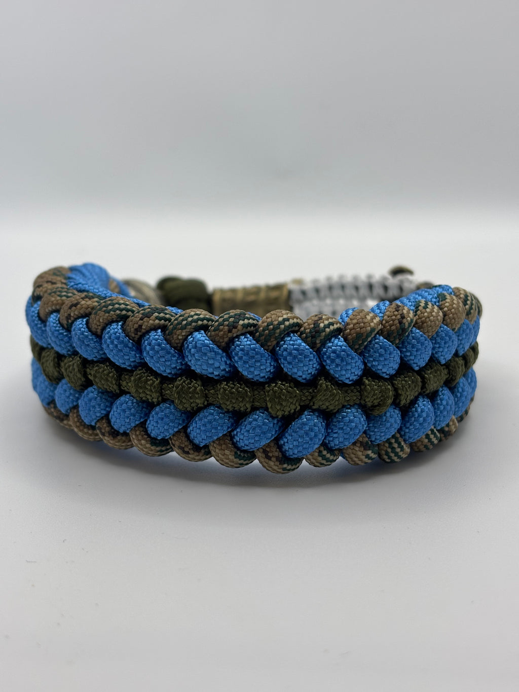 Handmade Sanctified Stitched Paracord Bracelet – Indian Bead & Metal Anchor Clasp