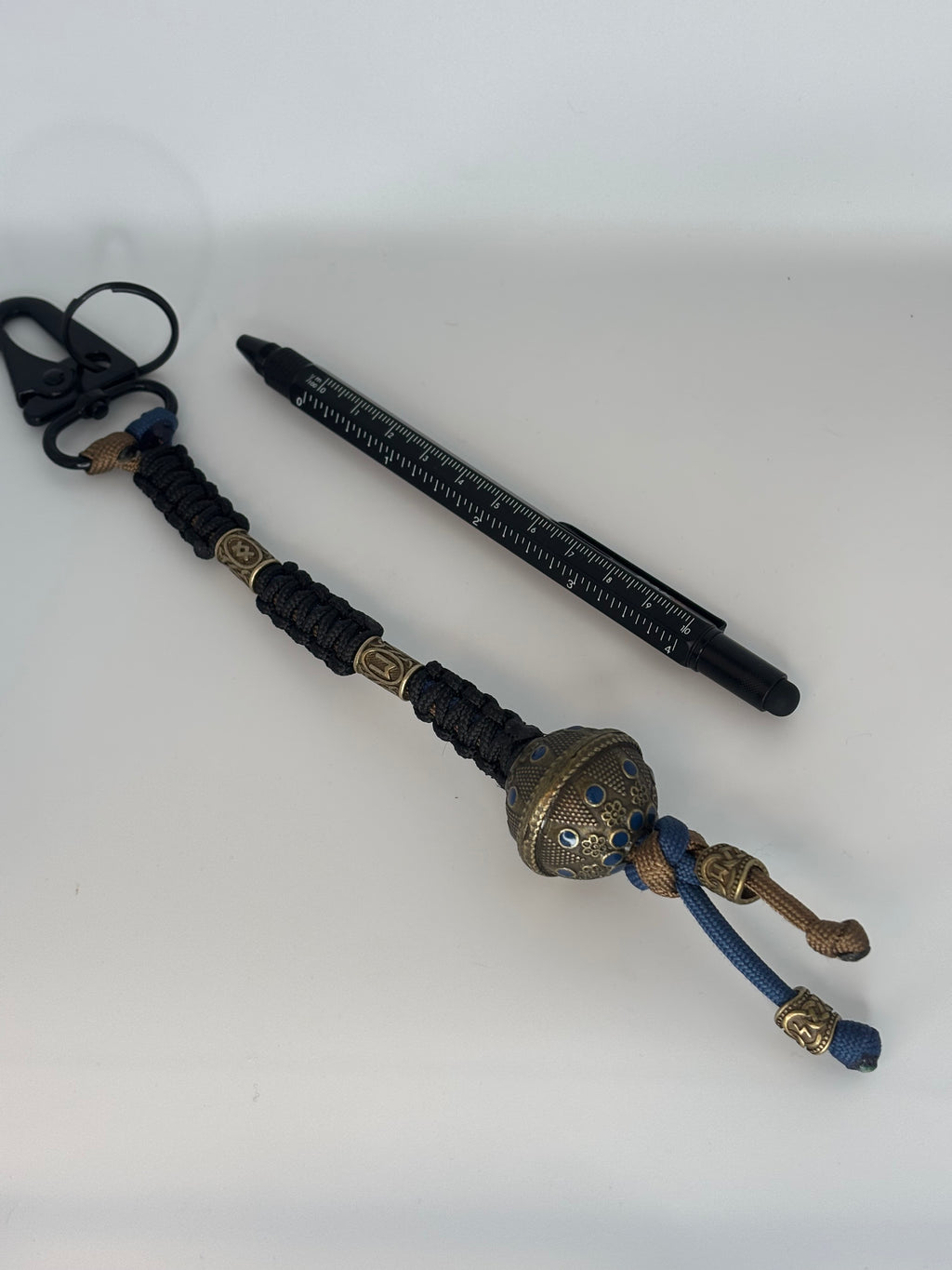 African Bead Paracord Keychain