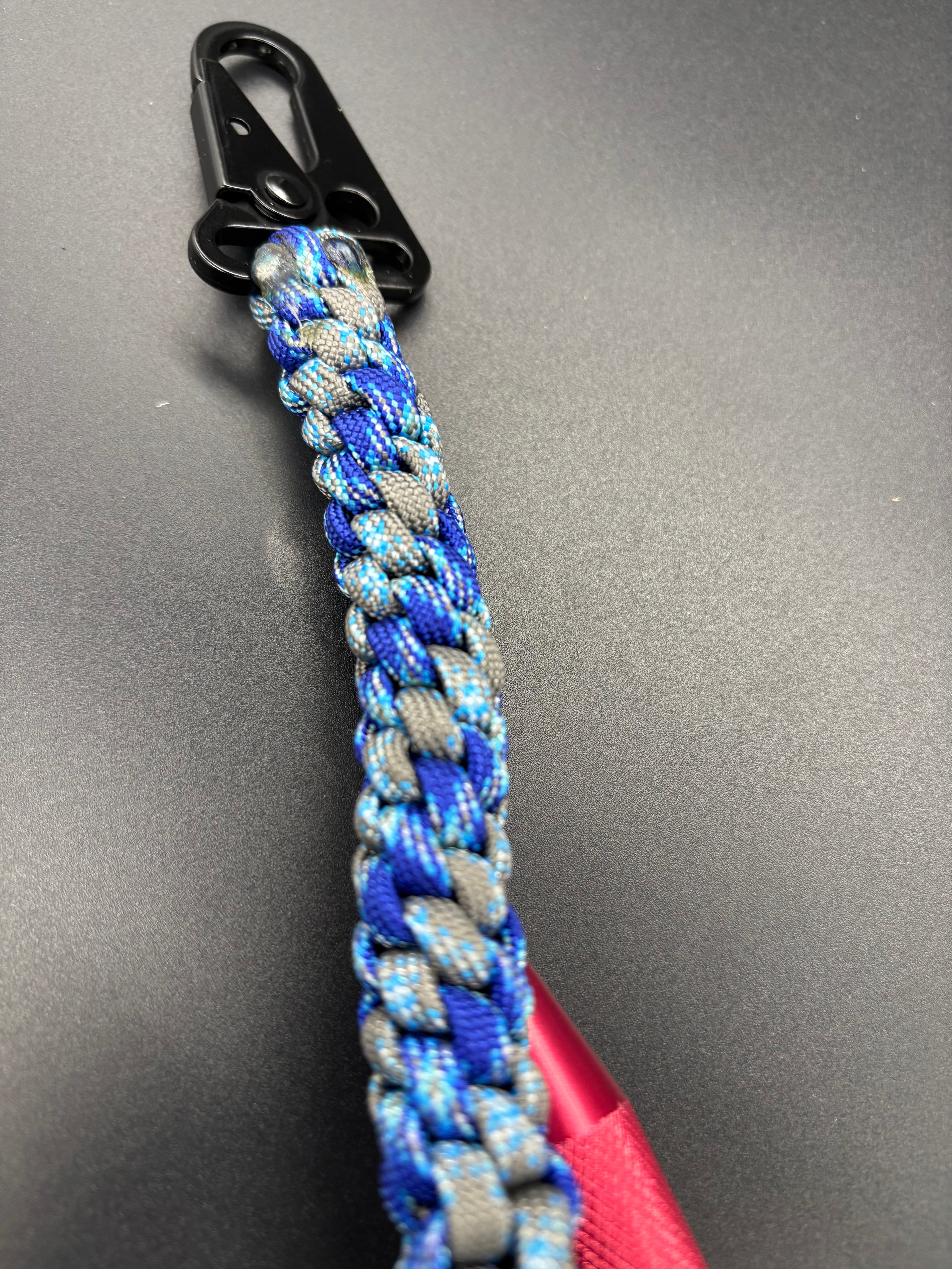 Grenade Round Braid Multi Blue & Gray Keychain