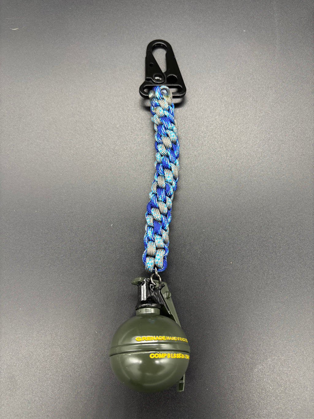 Grenade Round Braid Multi Blue & Gray Keychain