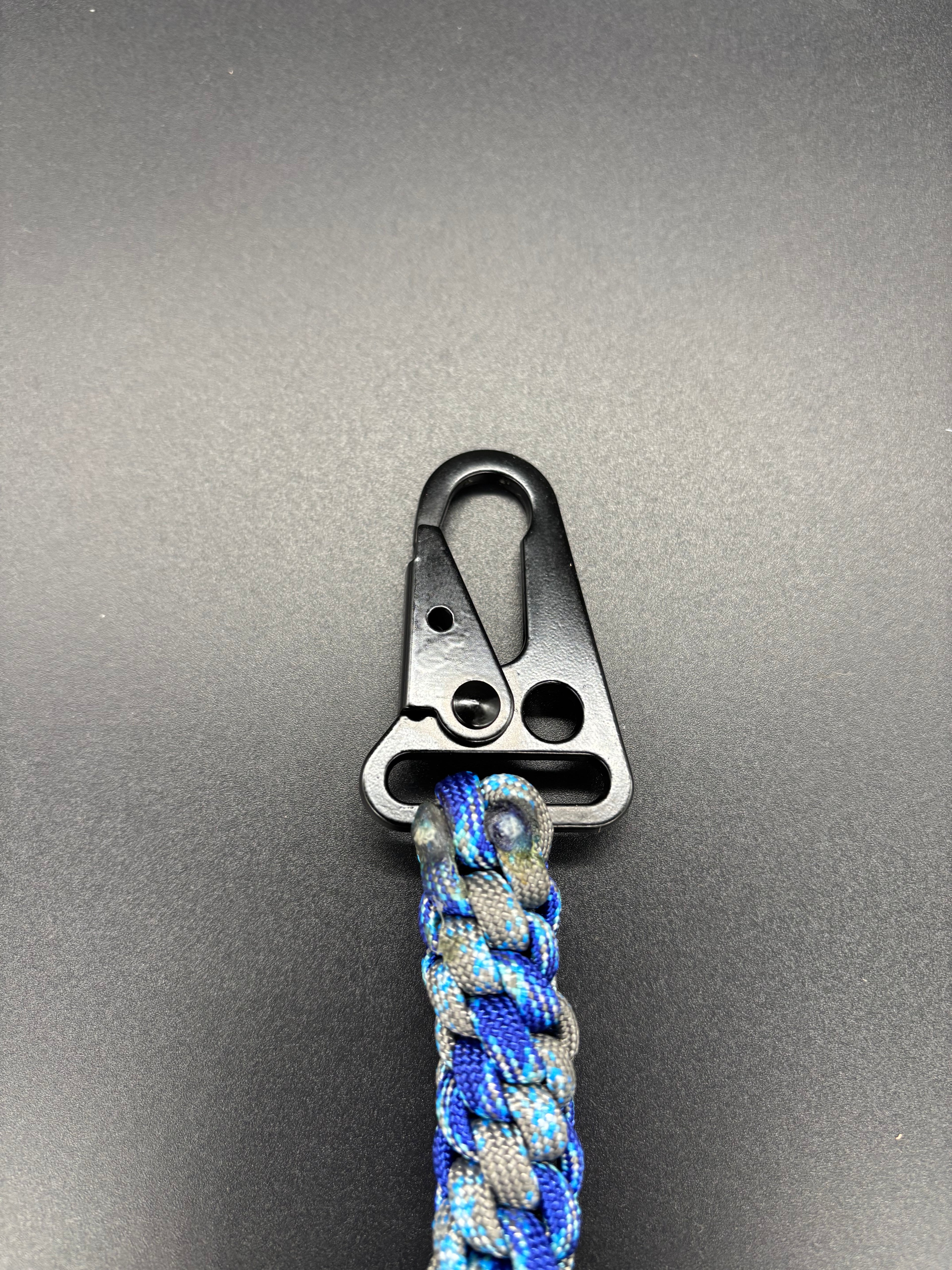 Grenade Round Braid Multi Blue & Gray Keychain