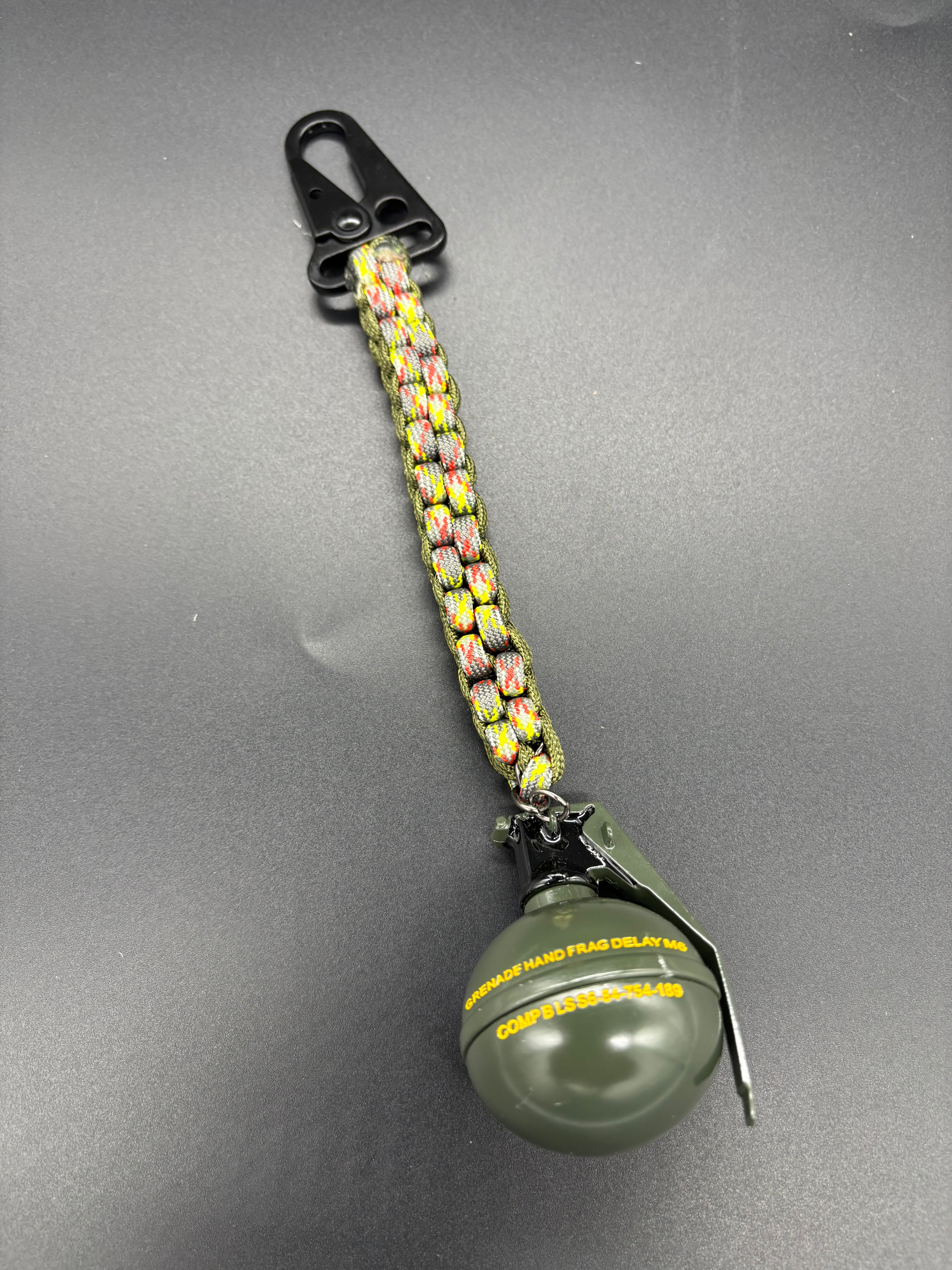 Grenade Square Knot Multi-Color & OD Green Keychain