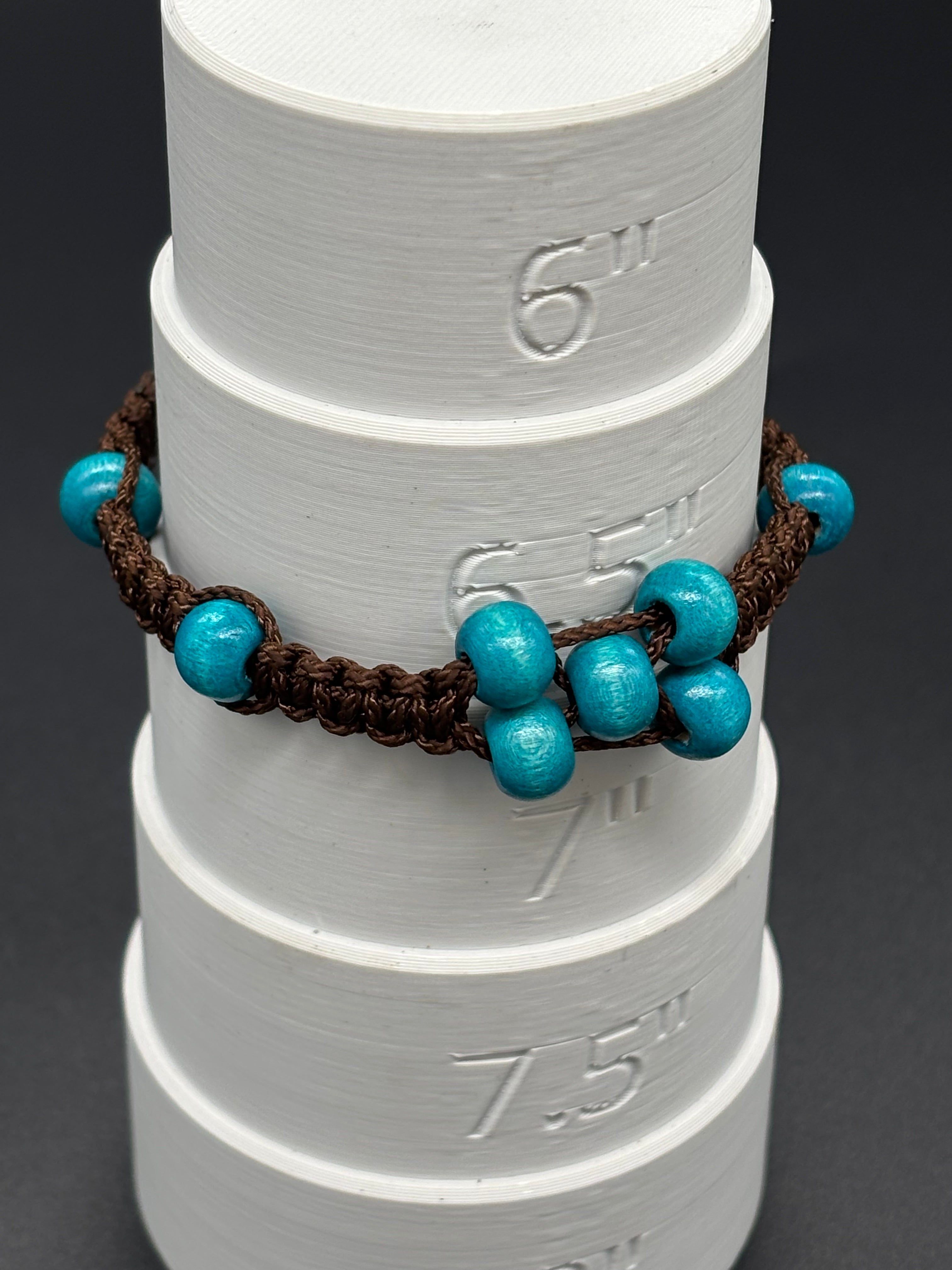 Blue Bead Micro Bracelet with Plastic Clasp