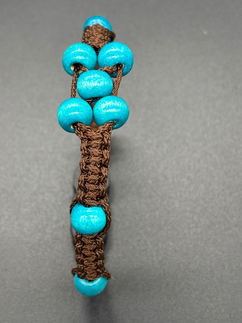 Blue Bead Micro Bracelet with Plastic Clasp