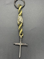 Circle Stitch Cross Keychain
