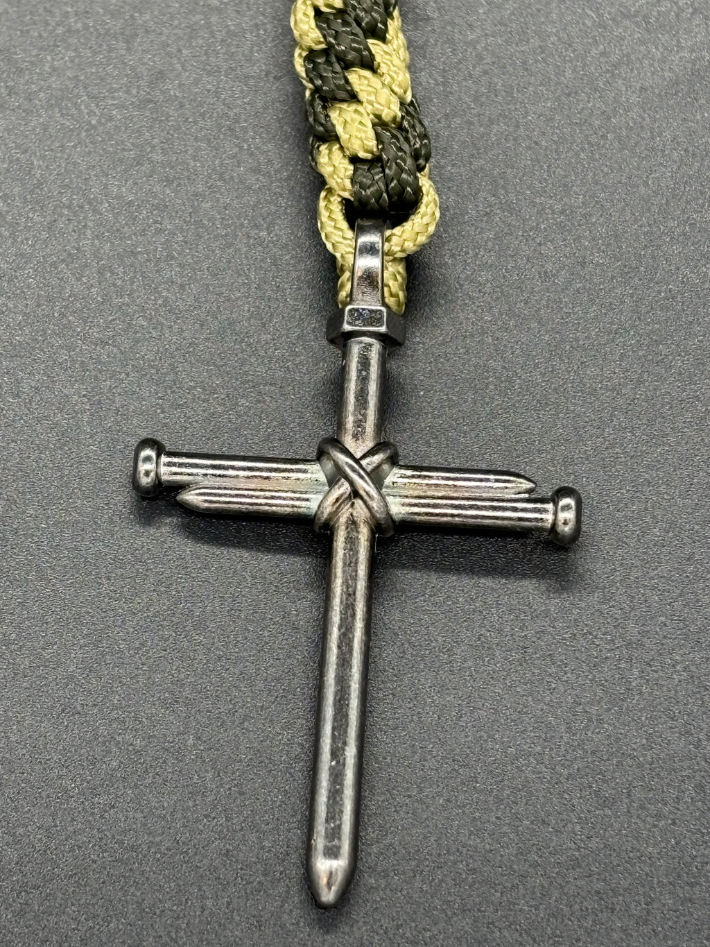 Circle Stitch Cross Keychain