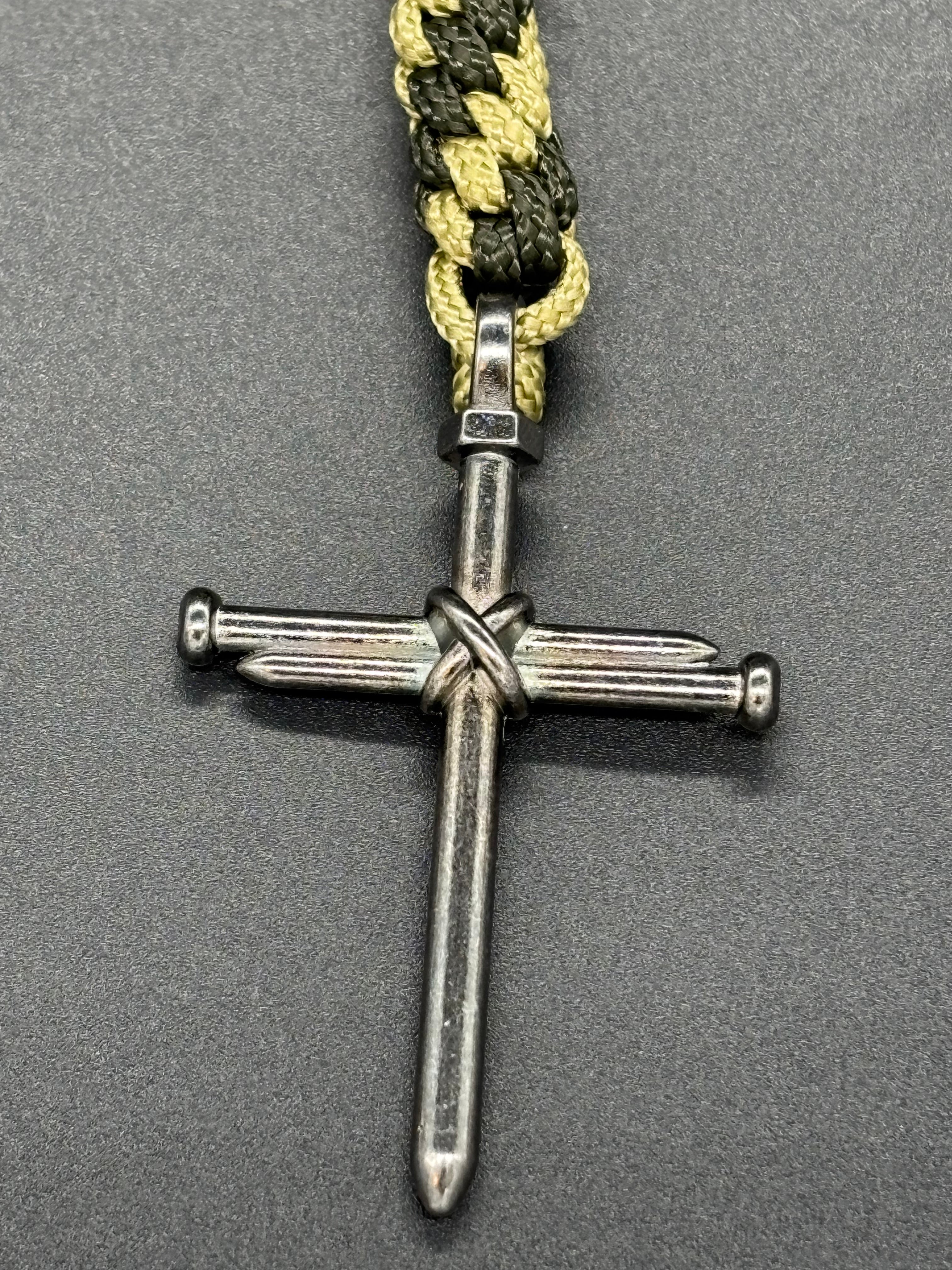 Circle Stitch Cross Keychain