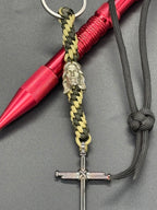 Circle Stitch Cross Keychain