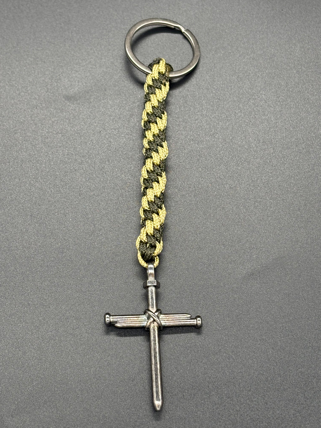 Circle Stitch Cross Keychain