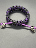 Cobra Adjustable Paracord Bracelet with Metal Skull Beads