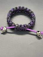 Cobra Adjustable Paracord Bracelet with Metal Skull Beads