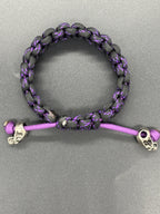 Cobra Adjustable Paracord Bracelet with Metal Skull Beads