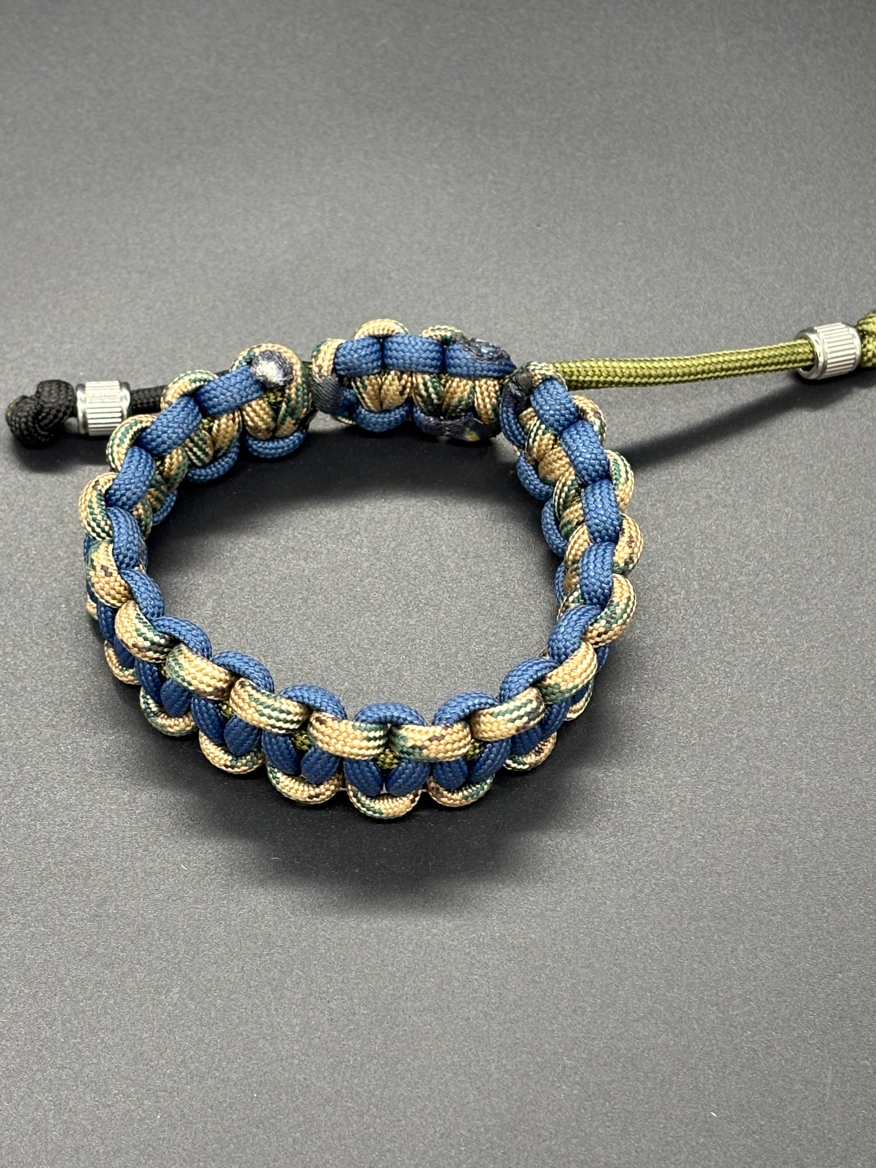 Cobra Adjustable Paracord Bracelet with Rune Beads