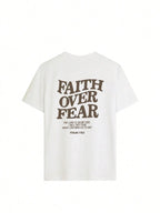 Womens Faith Over Fear Letter Printing  T-Shirt
