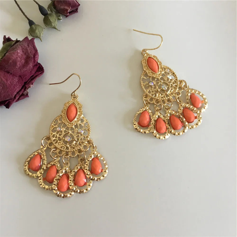 Golden Tide Boho Drop Earrings