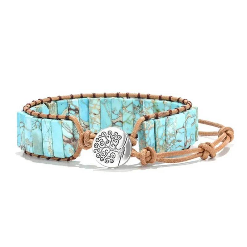 Coastal Earth Stone Charm Bracelet