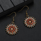 Wildflower Wood Beaded Boho Earrings