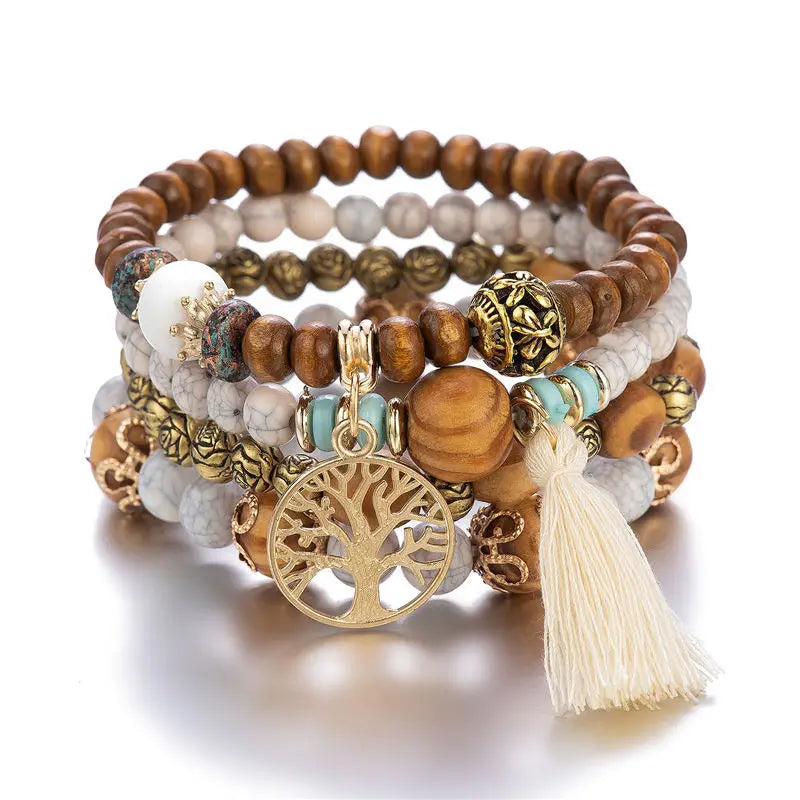 Boho Tree Of Life Bracelet Set